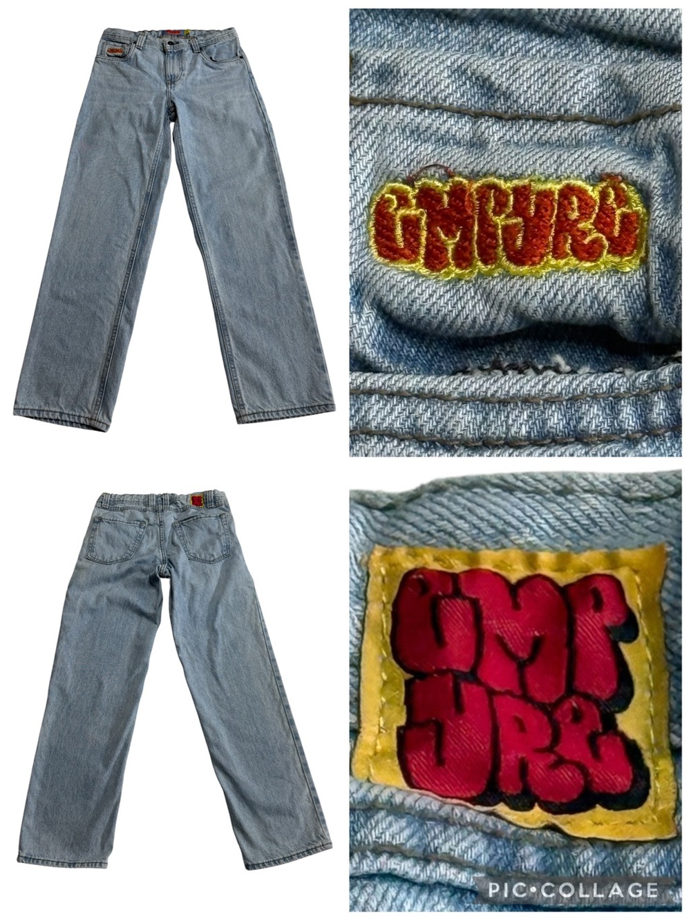 Empyre Baggy Skate Jeans Light Wash Wide Leg Loose Fit Y2K Skater Denim Sz 27